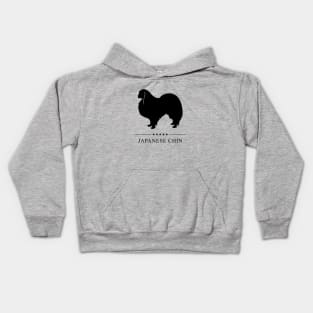 Japanese Chin Black Silhouette Kids Hoodie